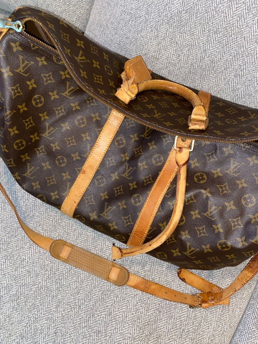 Louis Vuitton Monogram Canvas Keepall Duffel in Brown and Tan